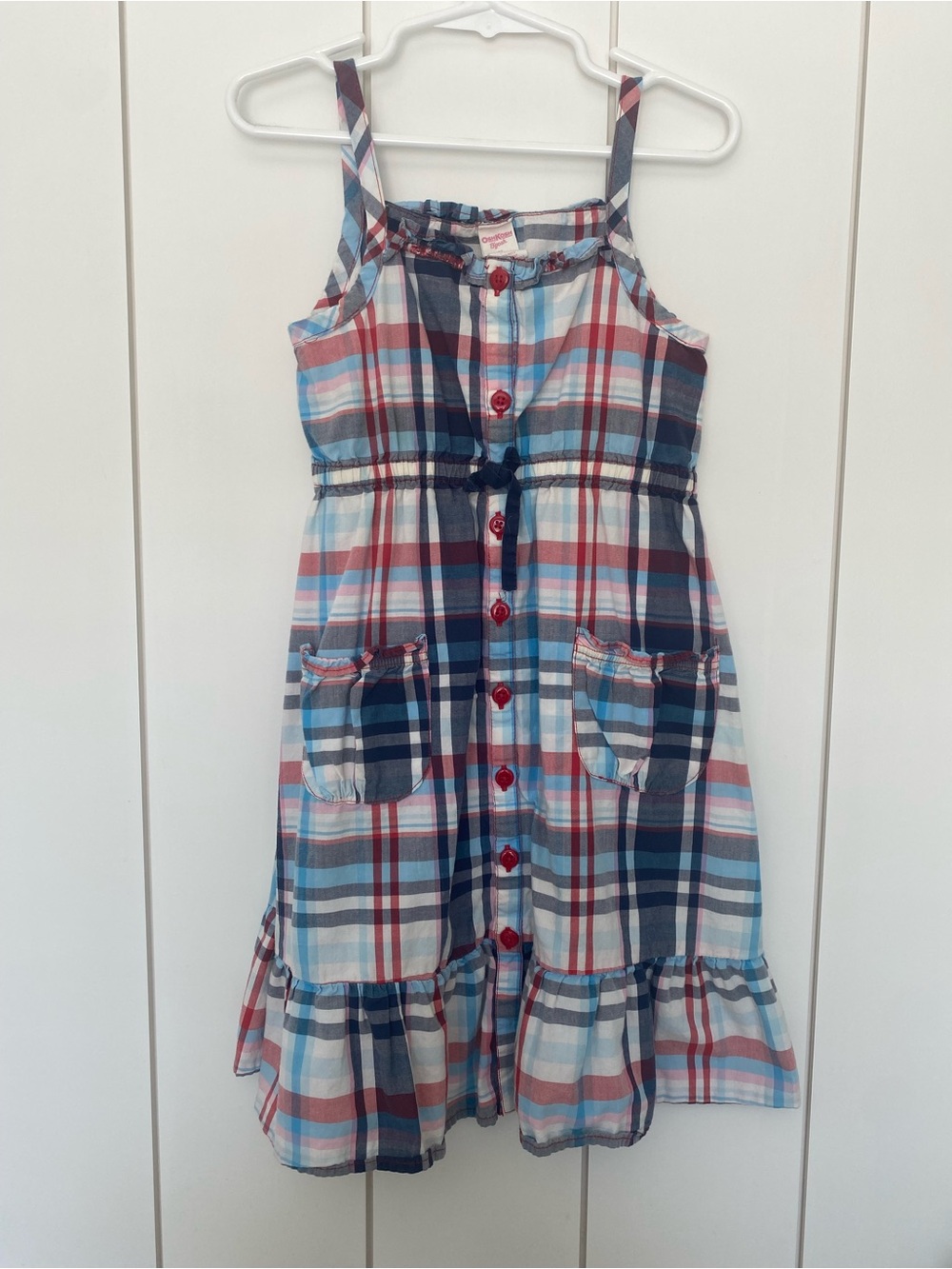 OshKosh B'gosh Red, Navy & White Plaid Button-Front Sundress
